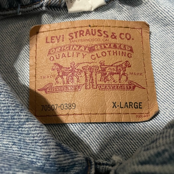 VTG 90s Levi's Blue Denim Jacket Sz XL - Picture 7 of 9